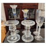 N1 - CRYSTAL CANDLEHOLDERS AND STEMWARE LOT