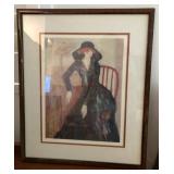 N1 - ELEGANT FRAMED LADY PORTRAIT 19X24" (M56)