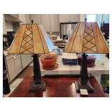 N1 - MATCHING STAINED GLASS LAMPS (K66)