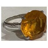 STERLING SILVER CITRINE RING 4.3 GRS (A81)