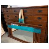 N1 - BASSETT WOOD DRESSER WITH MIRROR (M87)