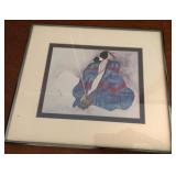 N1 - ELEGANT FRAMED FIGURATIVE ARTWORK 16X14" M49