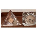 N1 - PAIR CRYSTAL DESK CLOCKS LOT