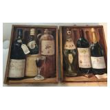 N1 - PAIR OF WINE BOTTLE WALL ART
