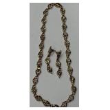 VINTAGE GOLDTONE EARRINGS /NECKLACE SET