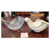 N1 - PAIR DECORATIVE CONCH SHELL BOWLS