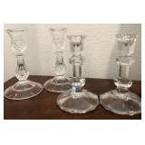 N1 - TWO PAIR CRYSTAL CANDLESTICKS (H21)