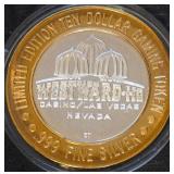 $10 - .999 FINE SILVER GAMING TOKEN (12)