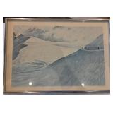 J1 - WINTER LANDSCAPE ART FRAMED 13X19" (L53)