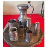 J1 - VINTAGE PEWTER DRINK SET (K36)