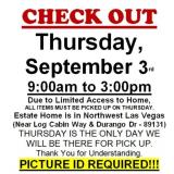 AUCTION PICK UP DAY & HOURS