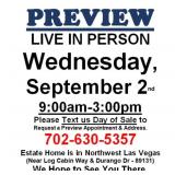 PREVIEW LIVE IN PERSON - Wednesday, September 2nd