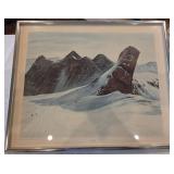 J1 - WINTER LANDSCAPE ART FRAMED 13X16" (L55)