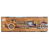 J1 -VINTAGE RACE CAR ART ON BOARD 12X42" (K56)