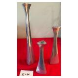 J1 - SET OF THREE NAMBE CANDLE HOLDERS (K46)