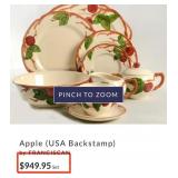 J1 - VINTAGE FRANCISCAN WARE APPLE PATTER SET (K5)