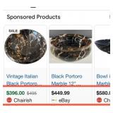 J1 - MARBLE DECORATIVE BOWL 9"DIA (L48)