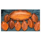 714 - WOODEN SALAD BOWL SET