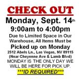 AUCTION PICK UP DAY & HOURS