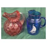 700 -FENTON CRANBERRY PITCHER, HAZEL ATLAS PITCHER