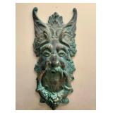 714 - LARGE ANTIQUE CAST IRON GOTHIC KNOCKER