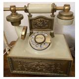 J1 - VINTAGE ROTARY TELEPHONE CREAM BRASS (D200)
