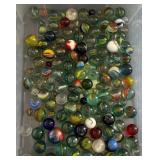 J1 - LARGE LOT VINTAGE GLASS MARBLES (K150)