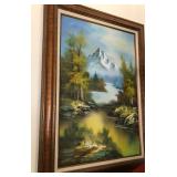 J1 - FRAMED MOUNTAIN LANDSCAPE ART