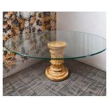 513 - COLUMN BASE W/ GLASS-TOP 58" TABLE (N2)
