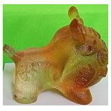 513 - AMBER GLASS ANIMAL FIGURINE (T46)