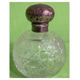 513 - VTG PERFUME BOTTLE W/ STERLING SILVER TOP