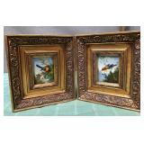 513 - TWO PIECES ORNATE GILT FRAMED BIRD ART