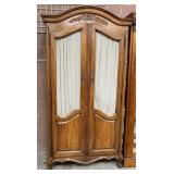 513 - WOODEN ARMOIRE W/ FABRIC PANEL DOORS (M194)
