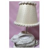 513 - CERAMIC RABBIT TABLE LAMP W/ SHADE (T222)