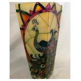 S2 - AMIA HAND PAINTED PEACOCK VASE 10'T (L131)