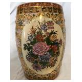 S2 - ORNATE FLORAL CERAMIC GARDEN STOOL (L82)