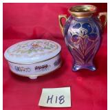 S2 - LENOX TRINKET BOX & HAND PAINTED VASE 5'T (H1