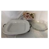 S2 - SERVING DISH, PYREX PIE DISH, TRINKET BOX