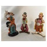 S2 - THREE PORCELAIN CLOWN FIGURINES (L157)