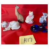 S2 - FIVE VINTAGE CAT FIGURINES (H17)