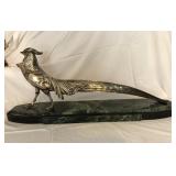 S2 - ELEGANT METAL PEACOCK SCULPTURE (L27)