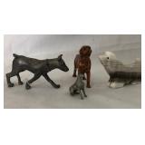 S2 - FOUR VINTAGE DOG FIGURINES (L61)