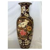 S2 - JAPANESE BLACK PORCELAIN VASE 24'T (L112)