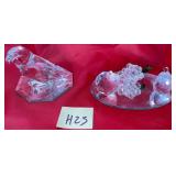 S2 - TWO MINI CRYSTAL FIGURINES (H25)