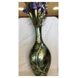 S2 - VINTAGE ENAMELED BRASS VASE 27'T (L120)