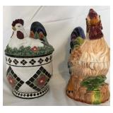 S2 - CHARMING CERAMIC ROOSTER CANISTERS (L34)