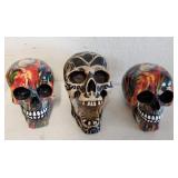J2 - THREE DECORATIVE COLLECTIBLE SKULLS (L33)