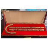 J2 - CHINESE CLOISONNE FLORAL WALKING CANE REPLICA