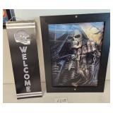 J2 - RAIDERS WELCOME PLAQUE & ART FRAMED (F228)
