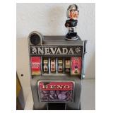 J2 - VTG CAST METAL NEVADA MINI SLOT MACHINE BANK